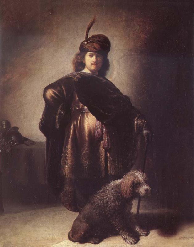 Rembrandt van rijn Self-Portrait with Dog oil painting image